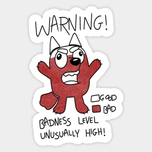 Muffin’s Badness Level Sticker